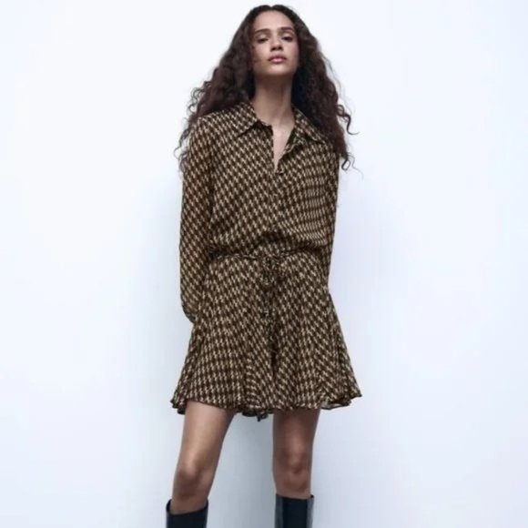 Zara Dresses & Skirts - Zara Brown and Black Mini Dress